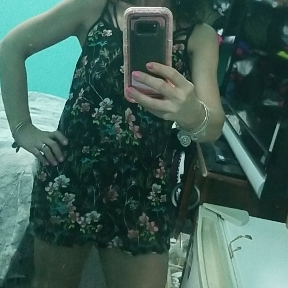 EXPRESS strappy floral romper!